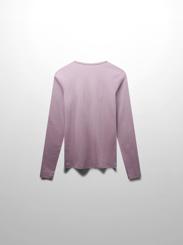 Basic High V Tee Long Sleeve-Lavender