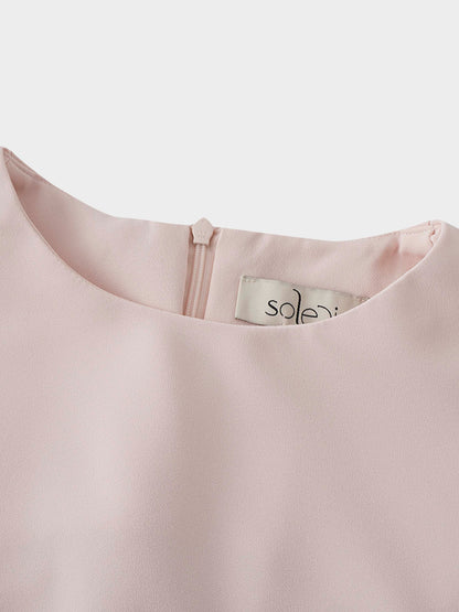 Crepe Slip Dress-Pink