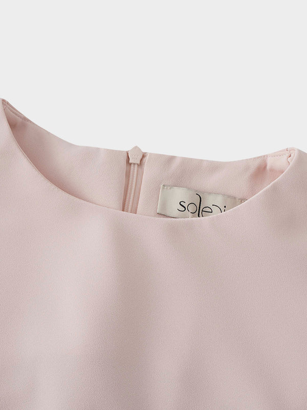 Crepe Slip Dress-Pink