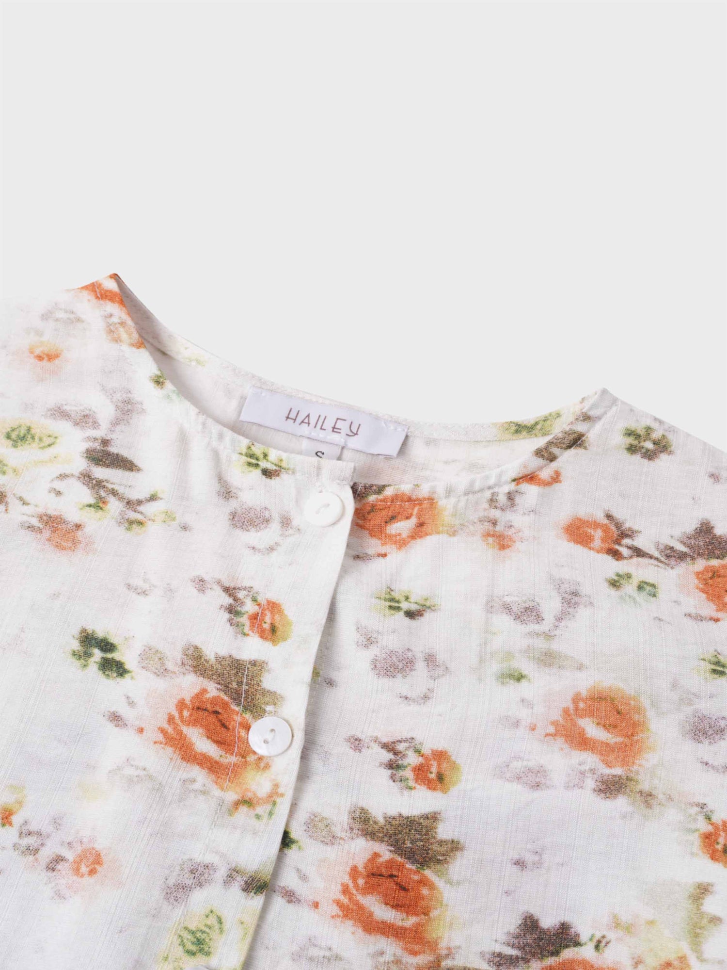 Puff Sleeve Button Down Blouse-Autumn Floral