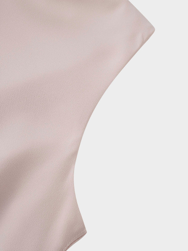 Crepe Slip Dress-Pink