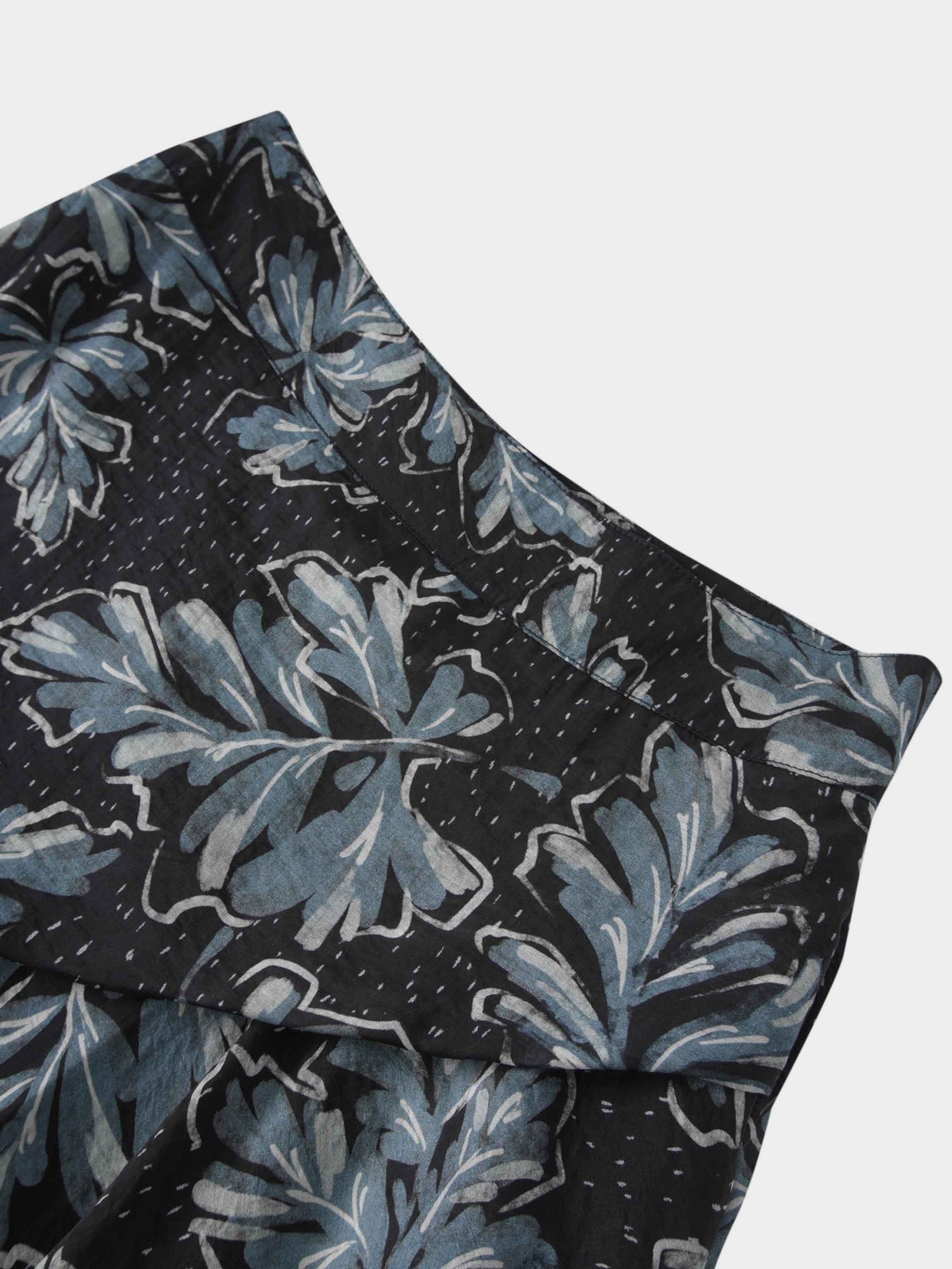 Gathered Overlay Skirt-Blue Floral