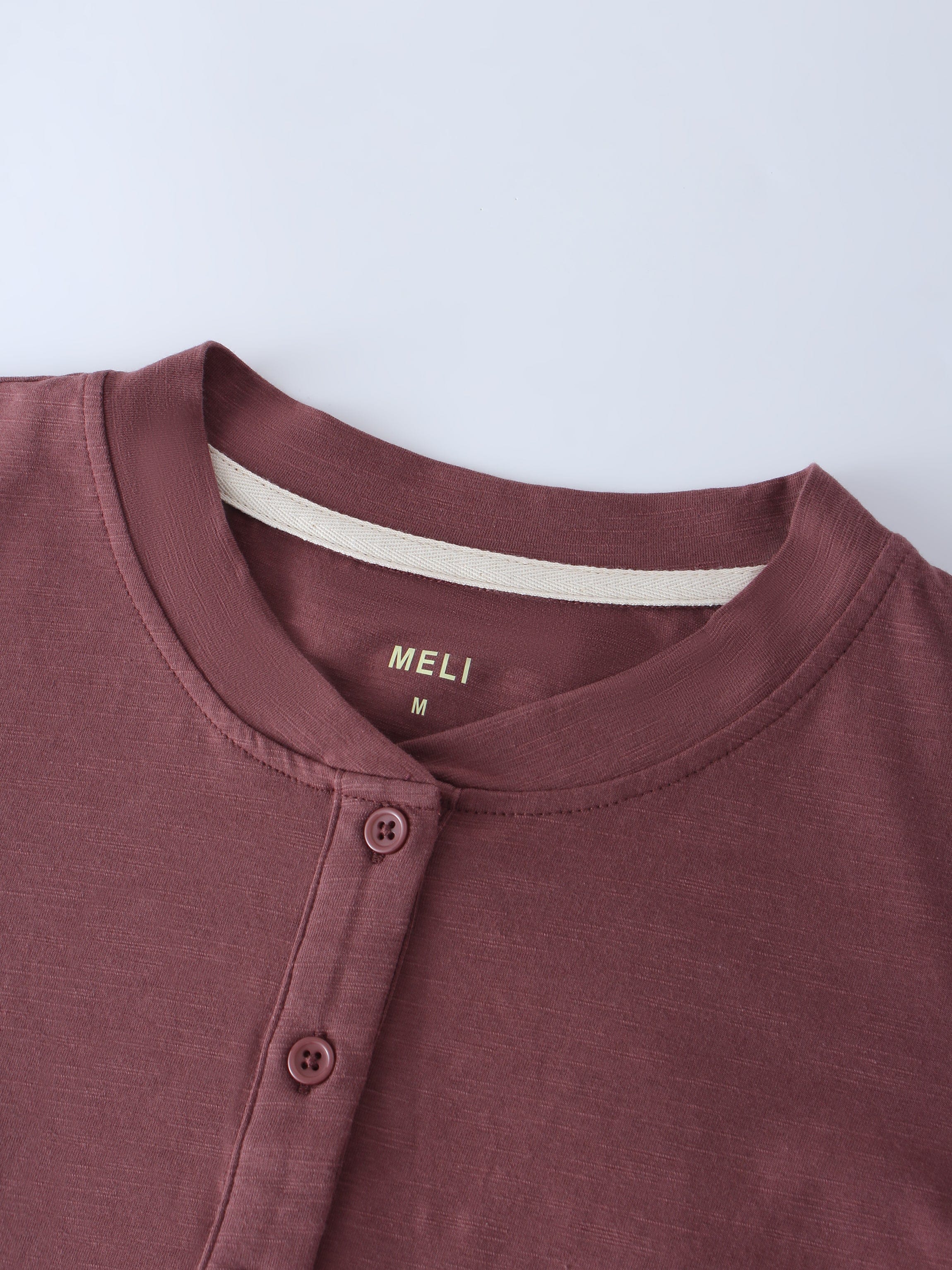 4 BUTTON HENLEY TEE-ROSE