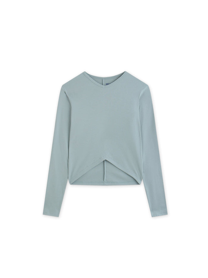 V Bottom T-Shirt-Sage