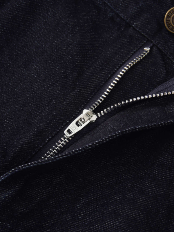 Seamed Full Denim Skirt-Dark Blue