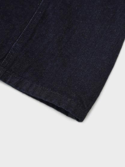 Seamed Full Denim Skirt-Dark Blue