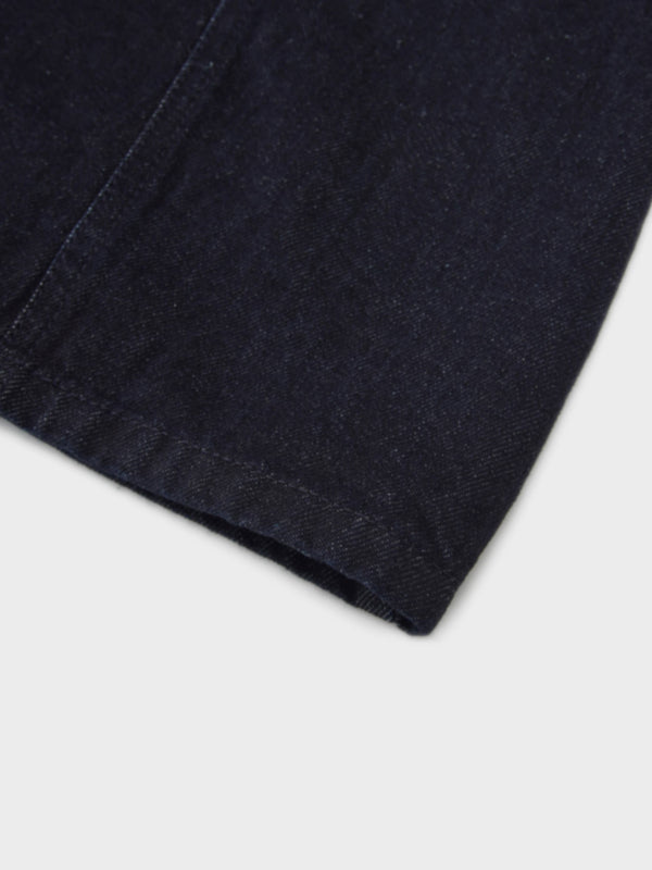 Seamed Full Denim Skirt-Dark Blue