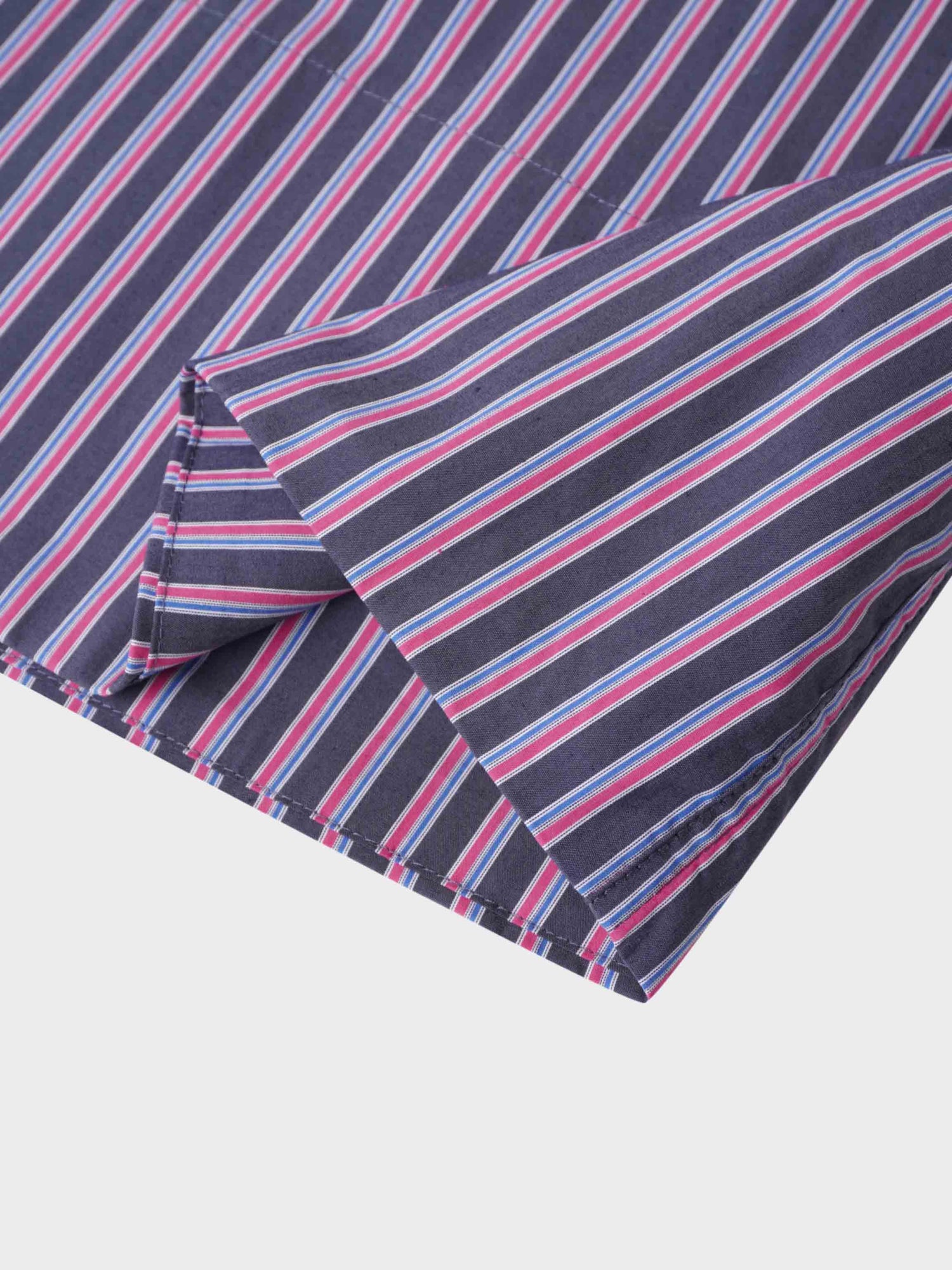 Striped Gathered Waist Skirt-Pink Stripe