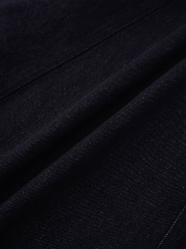Seamed Full Denim Skirt-Dark Blue