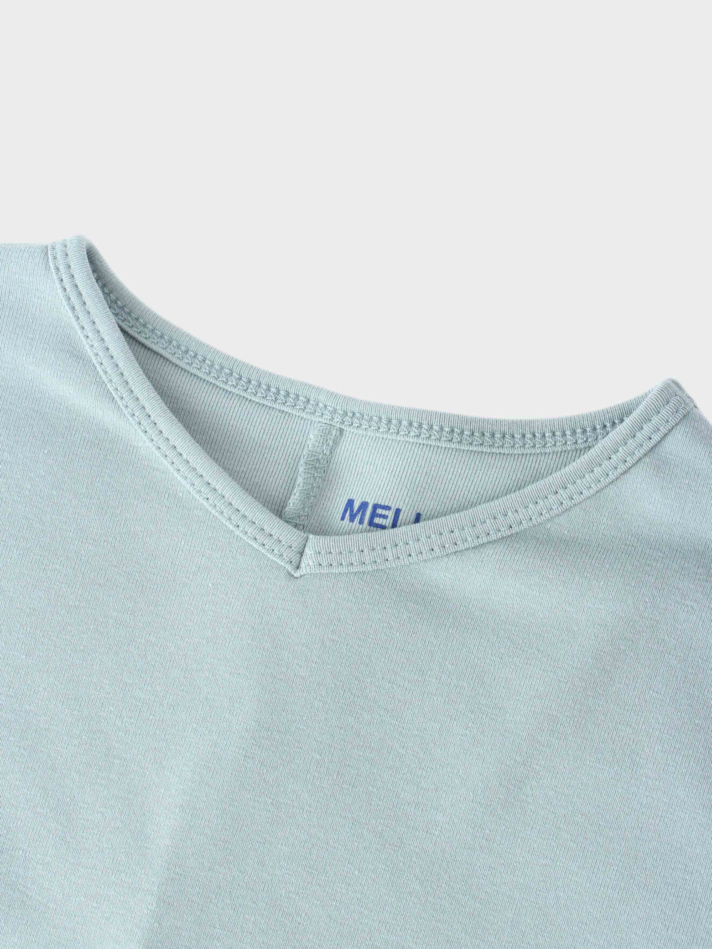 V Bottom T-Shirt-Light Blue