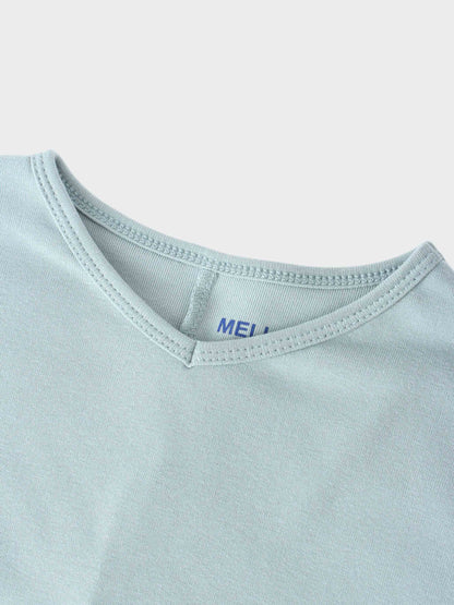 V Bottom T-Shirt-Light Blue