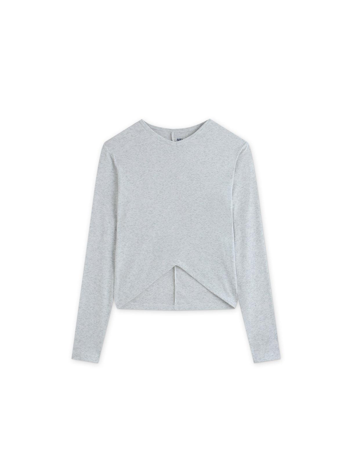 V Bottom T-Shirt-Heathered Grey