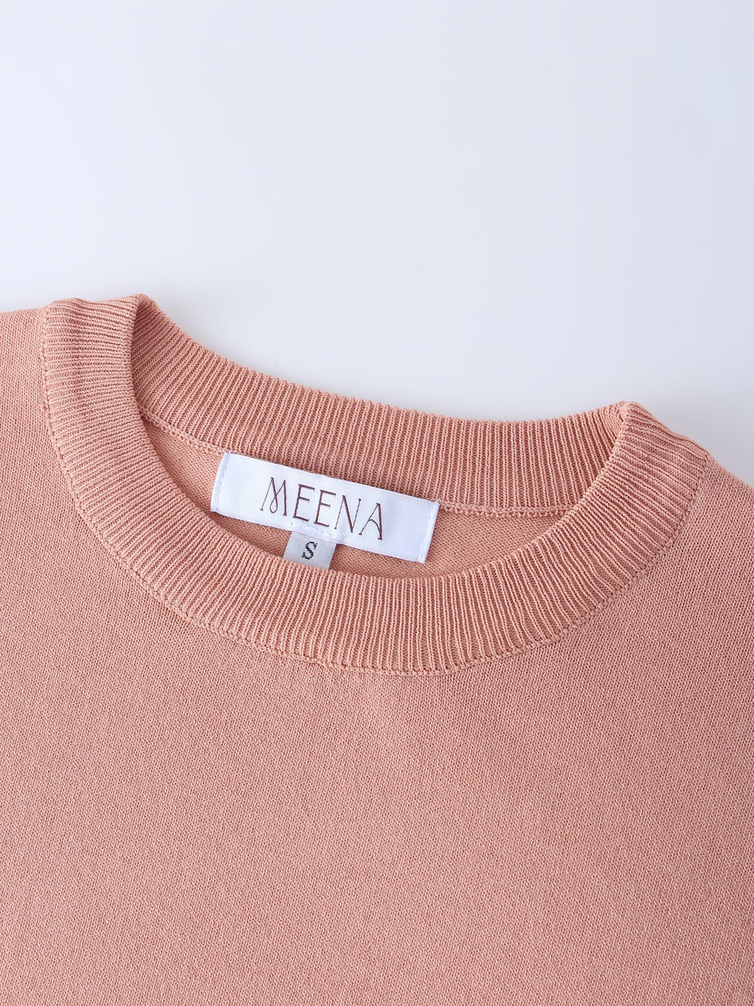 RIBBED WAISTED SWEATER-PEACH