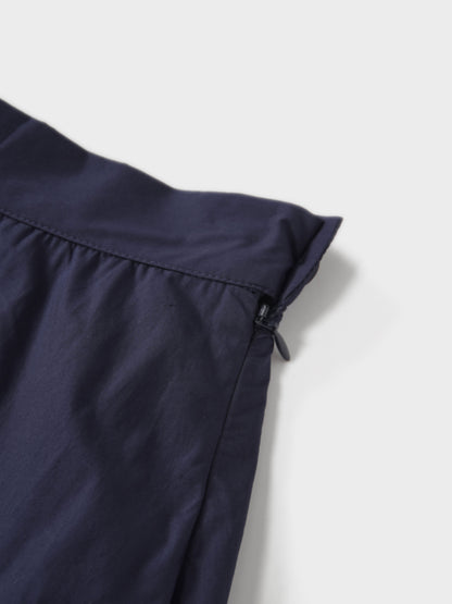Border Cut Out Yoke Skirt-Navy Blue