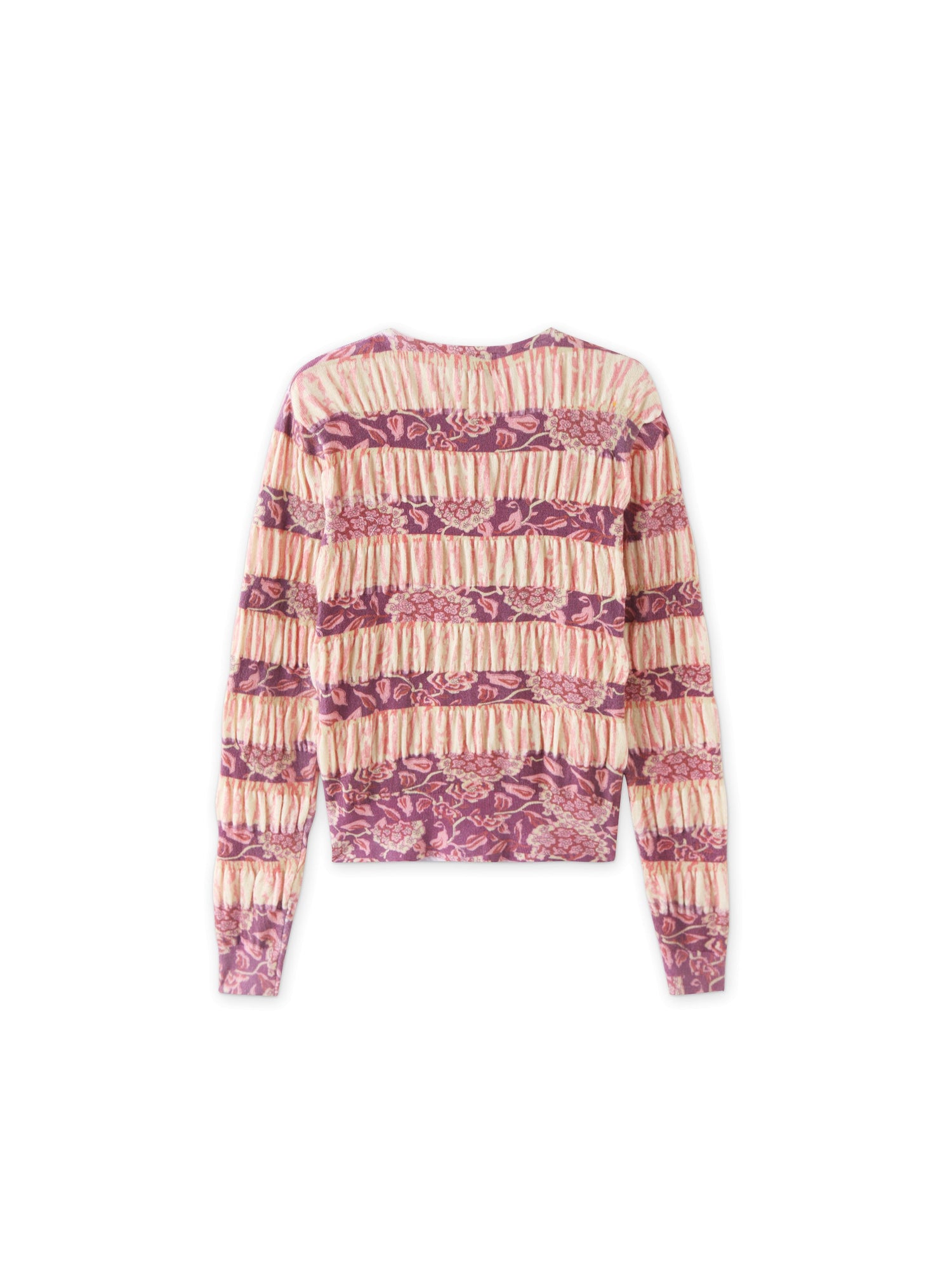 Ruched Sweater-Pink Floral