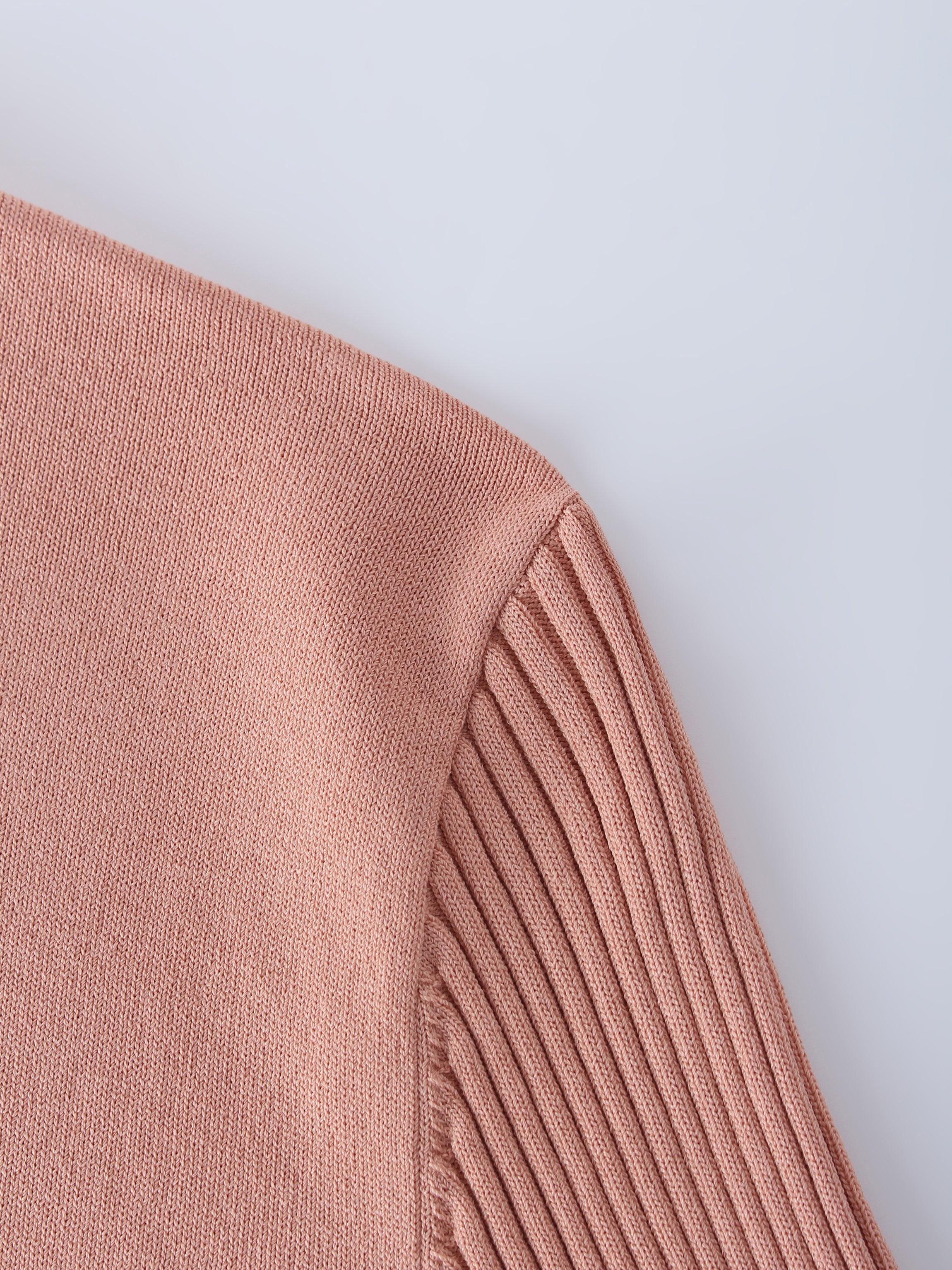 RIBBED WAISTED SWEATER-PEACH