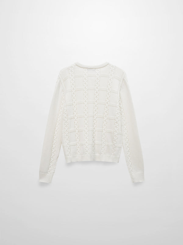 Cable Design Cardigan-Ivory