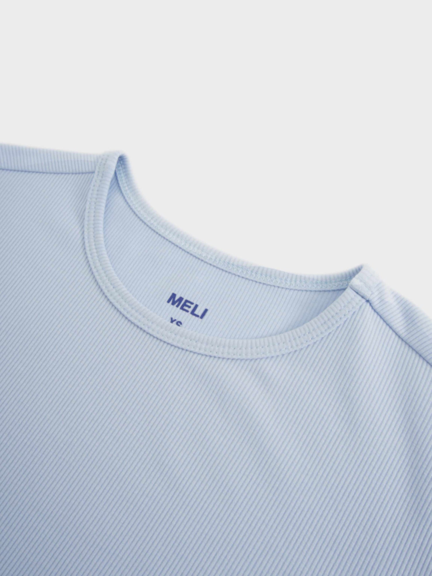 Ribbed Crew Bomber-Light Blue