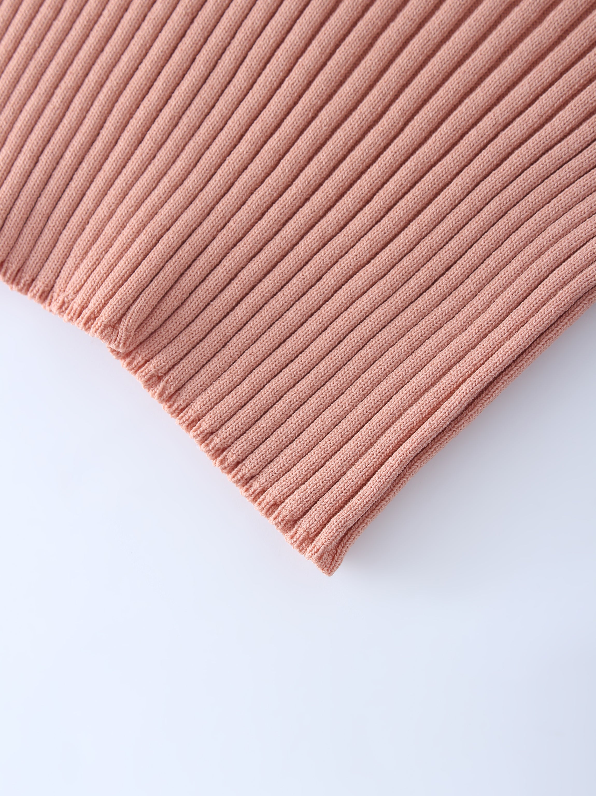 RIBBED WAISTED SWEATER-PEACH