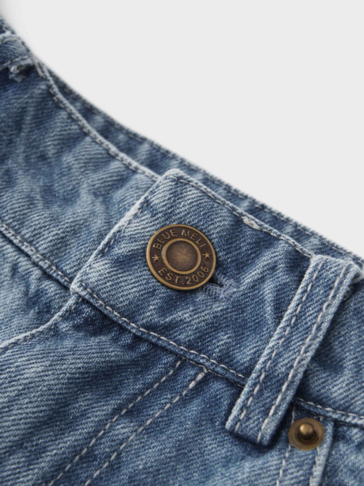 Seamed Full Denim Skirt-Light Blue