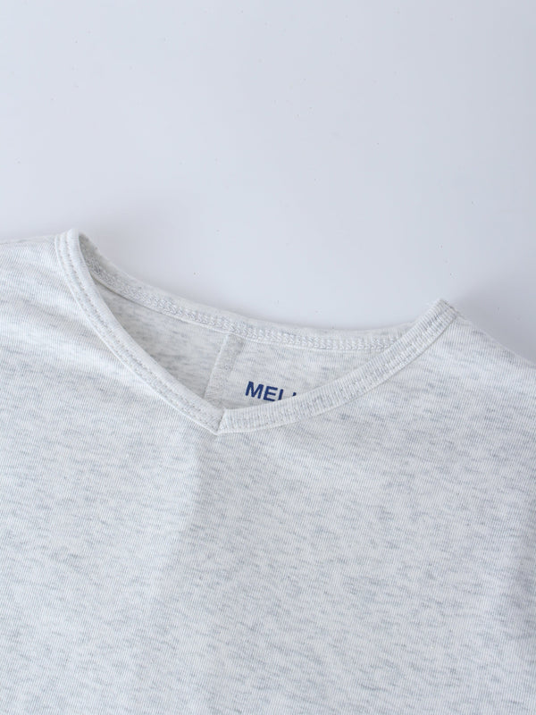 V Bottom T-Shirt-Heathered Grey