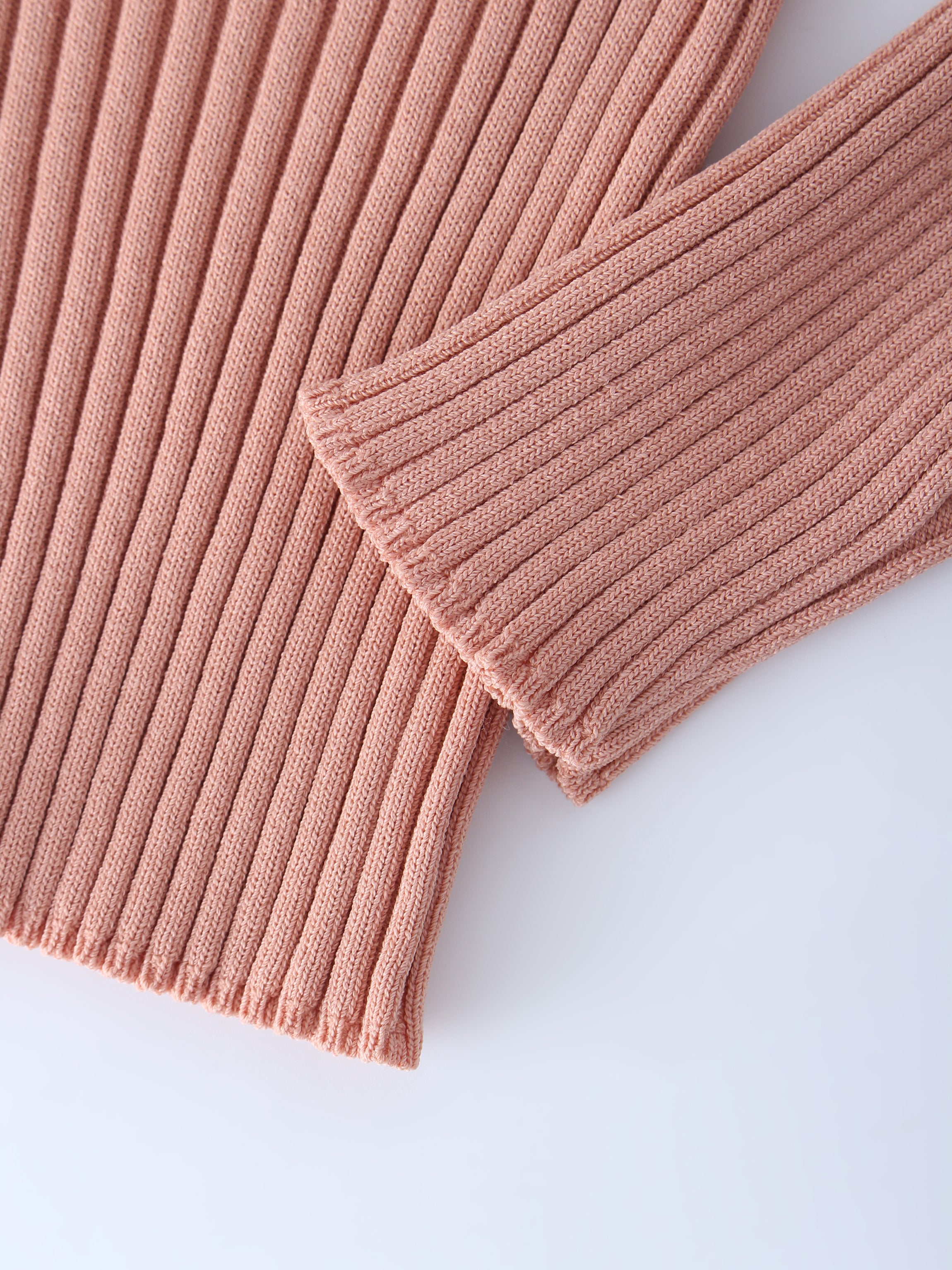 RIBBED WAISTED SWEATER-PEACH