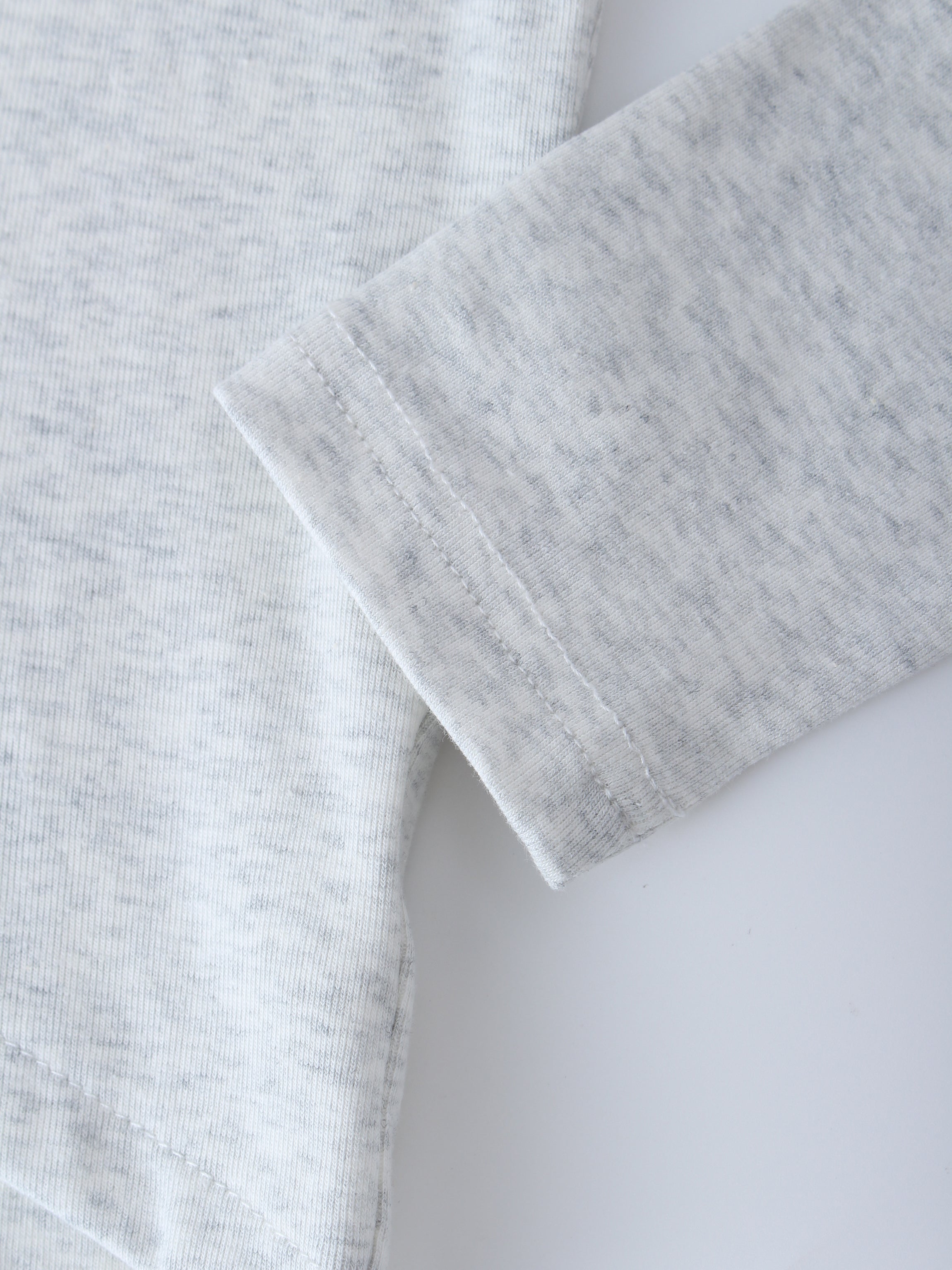 V Bottom T-Shirt-Heathered Grey