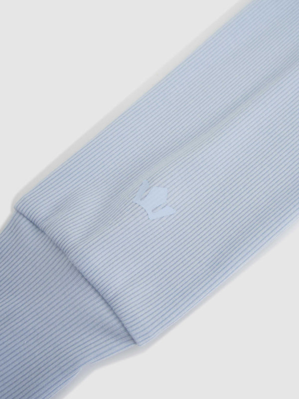 Ribbed Crew Bomber-Light Blue