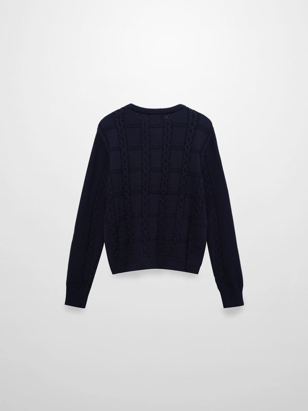 Cable Design Cardigan-Navy