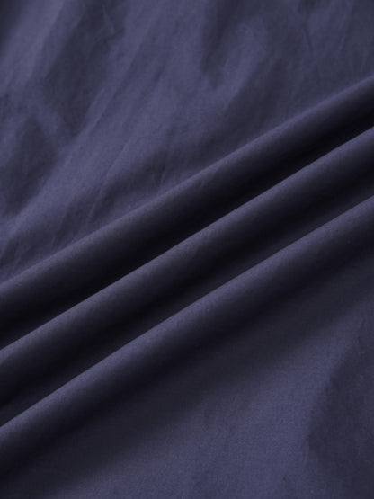 Border Cut Out Yoke Skirt-Navy Blue