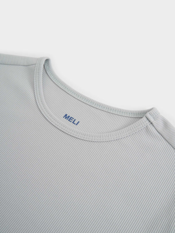 Ribbed Crew Bomber-Grey