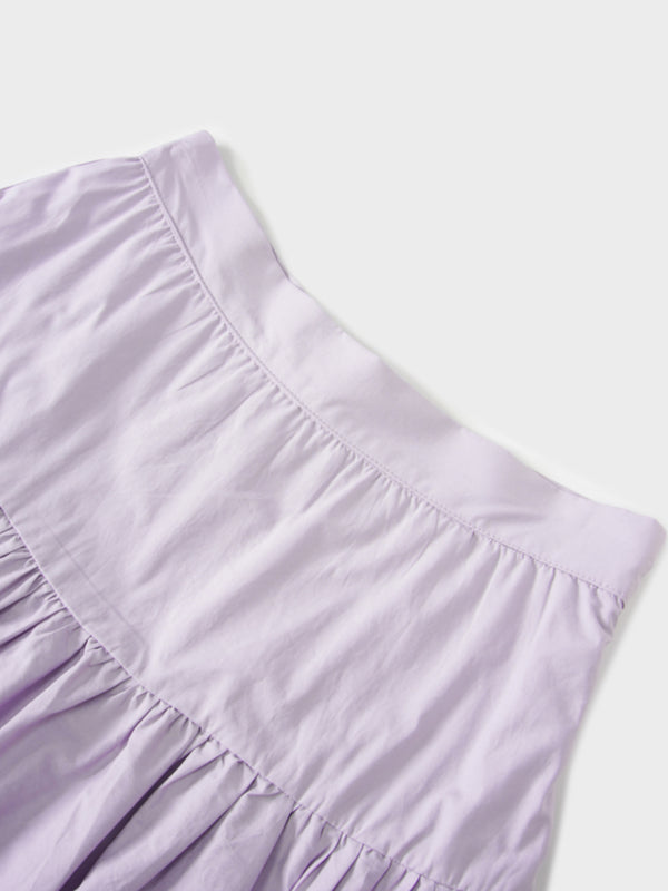 Border Cut Out Yoke Skirt-Lavender