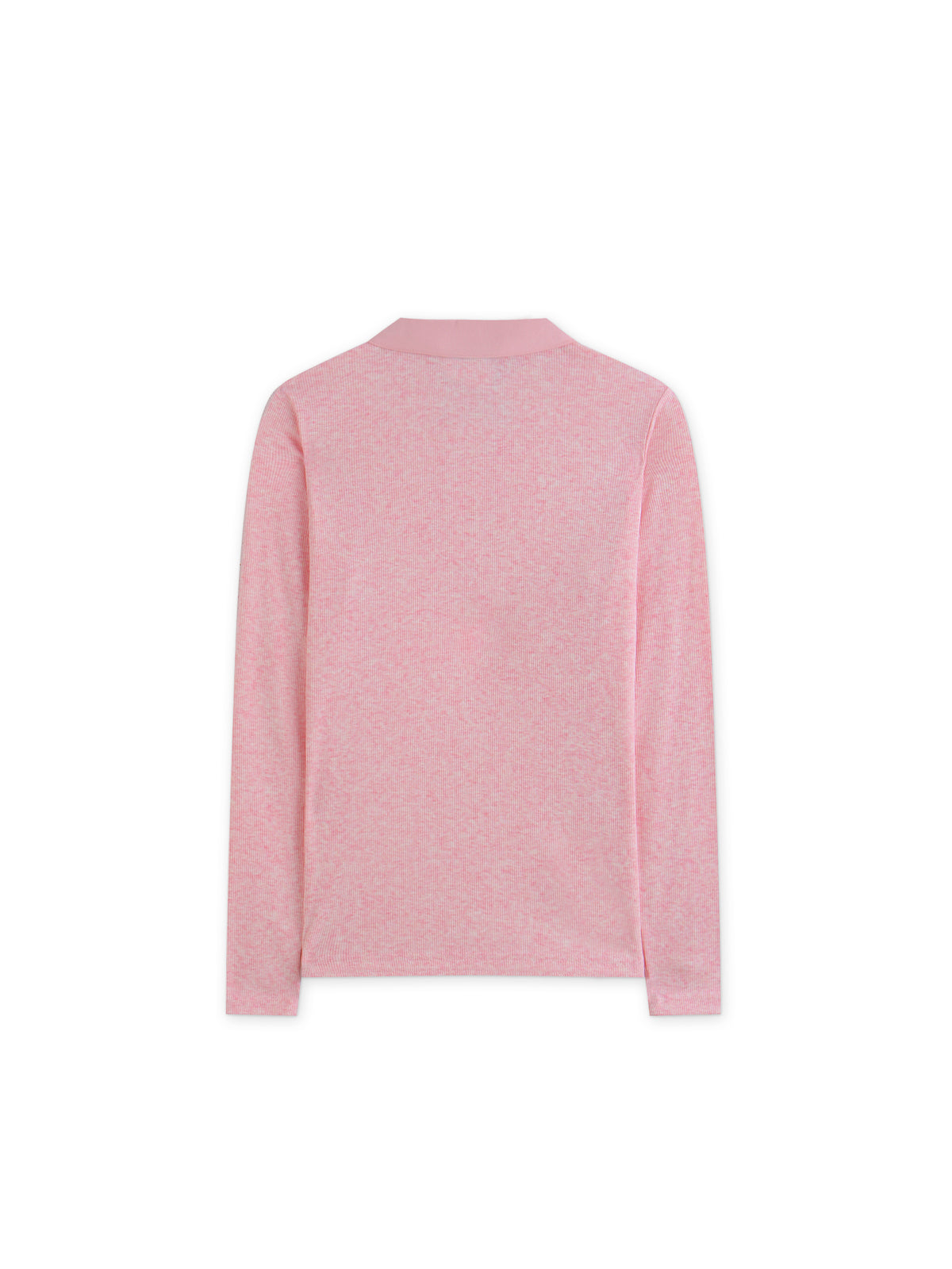 Ribbed Collar T-Shirt-Dusty Rose
