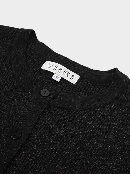 Lurex Ribbed Sweater-Black
