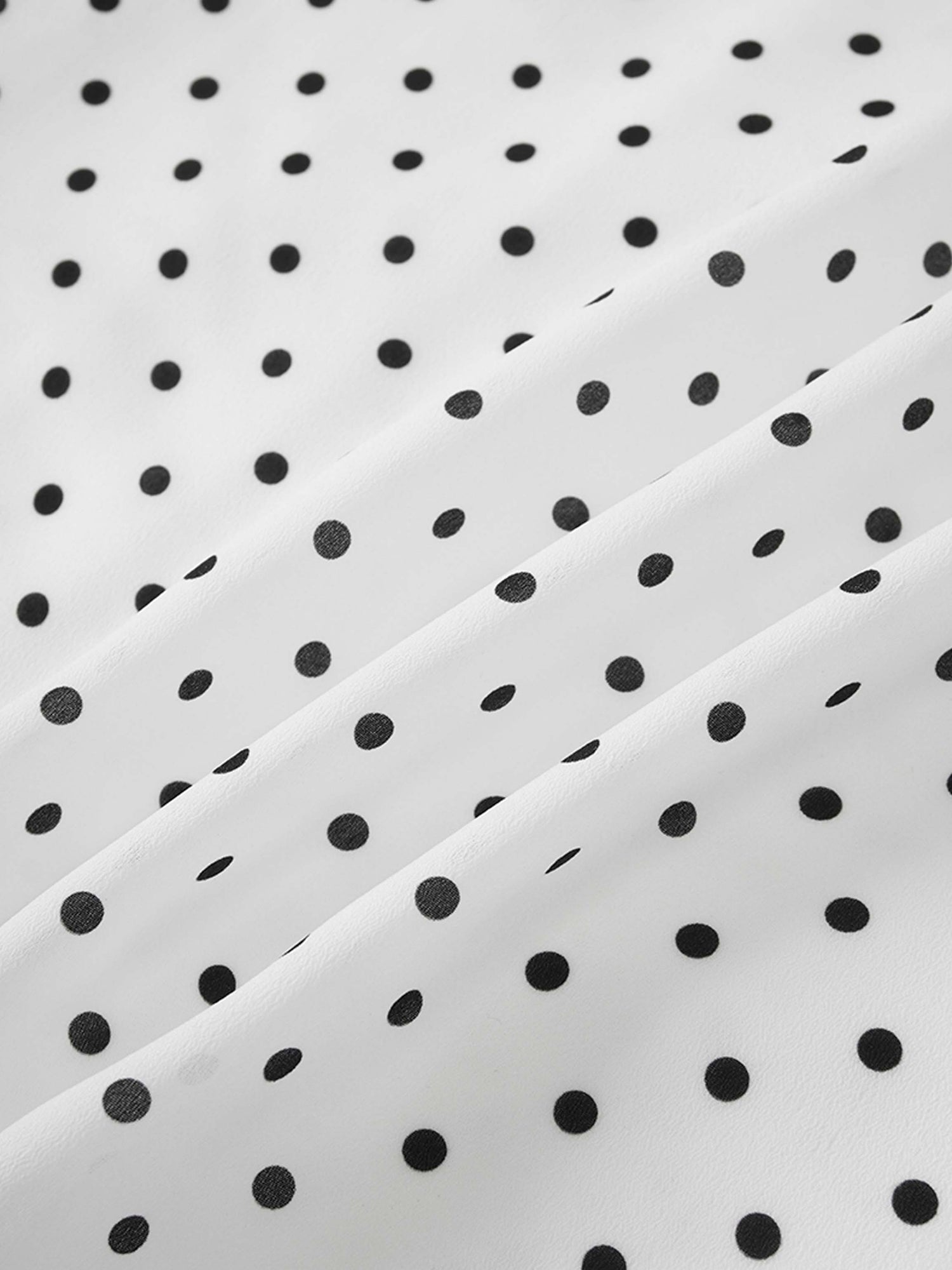 Gathered Overlay Skirt-White and Black Polka Dot