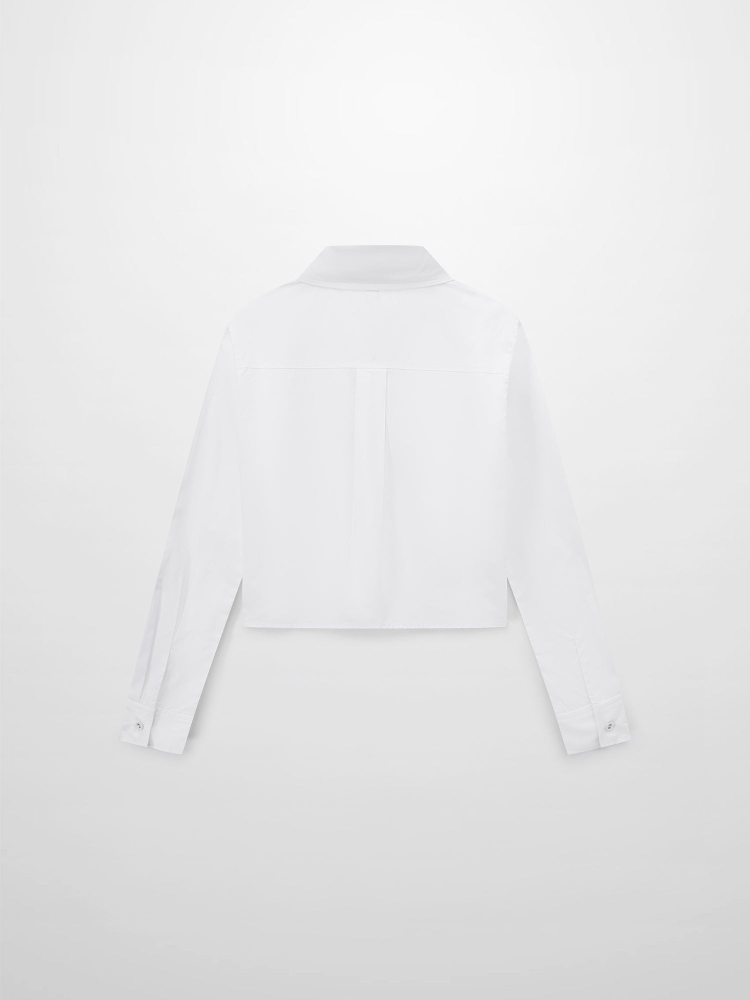 Bow Front Crop Blouse-White