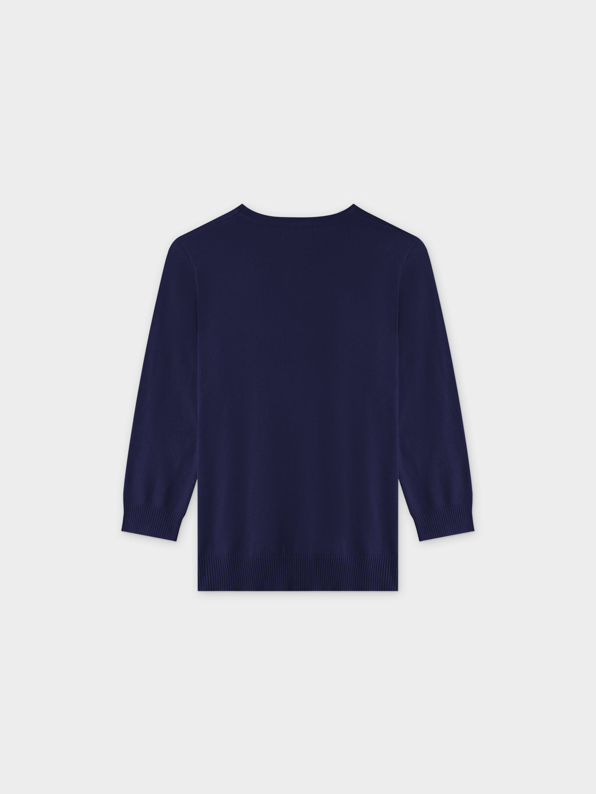Jersey básico con cuello redondo 3Q-Azul marino oscuro