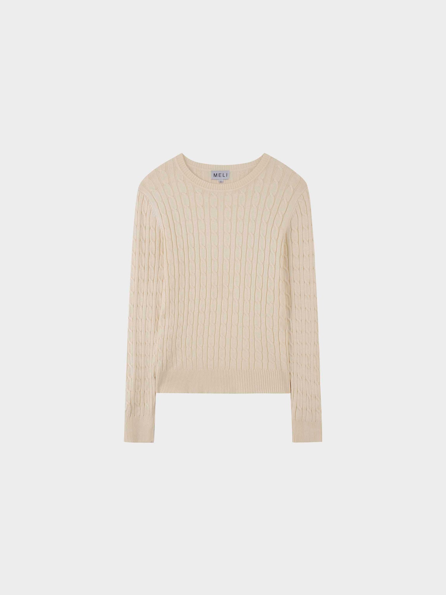 Knit Cable Sweater-Ivory