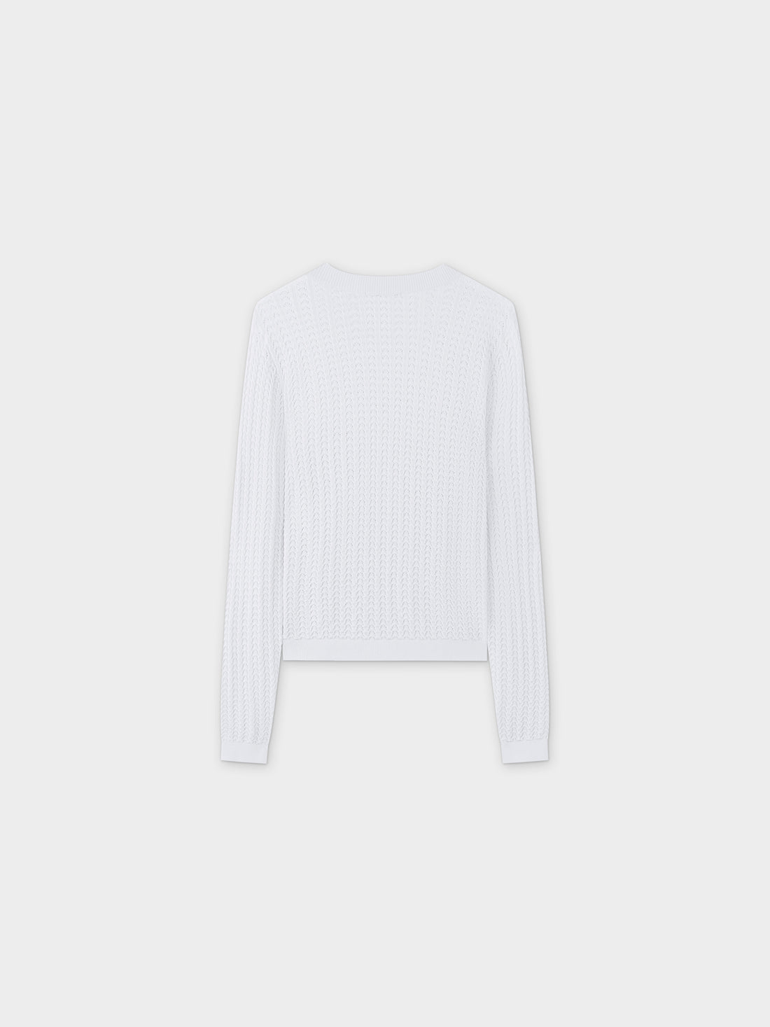 Pointelle Knit Sweater-White