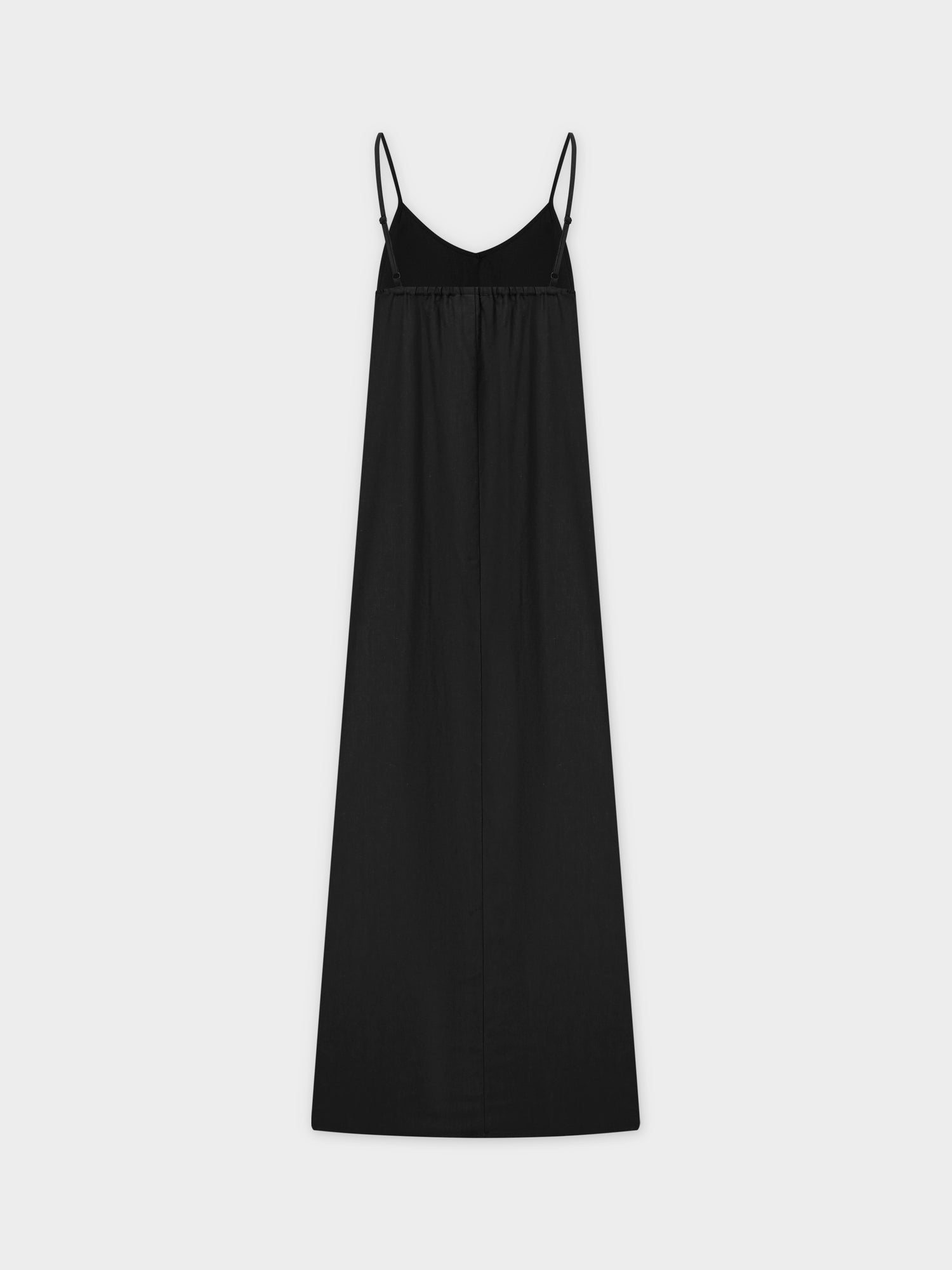 Linen Slip Dress-Black