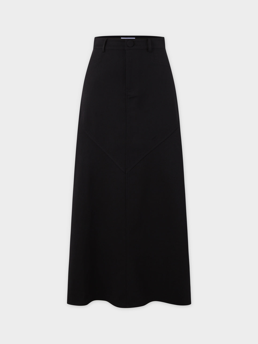 Deep V Wool Skirt-Black