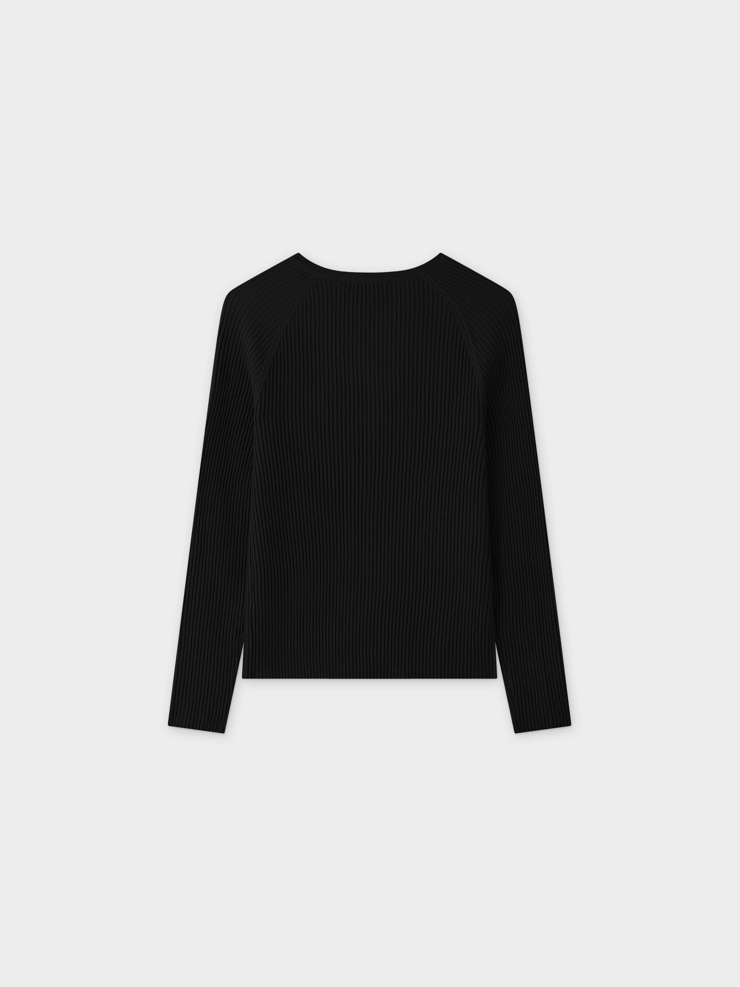 Ribbed Knit Cardigan-Black