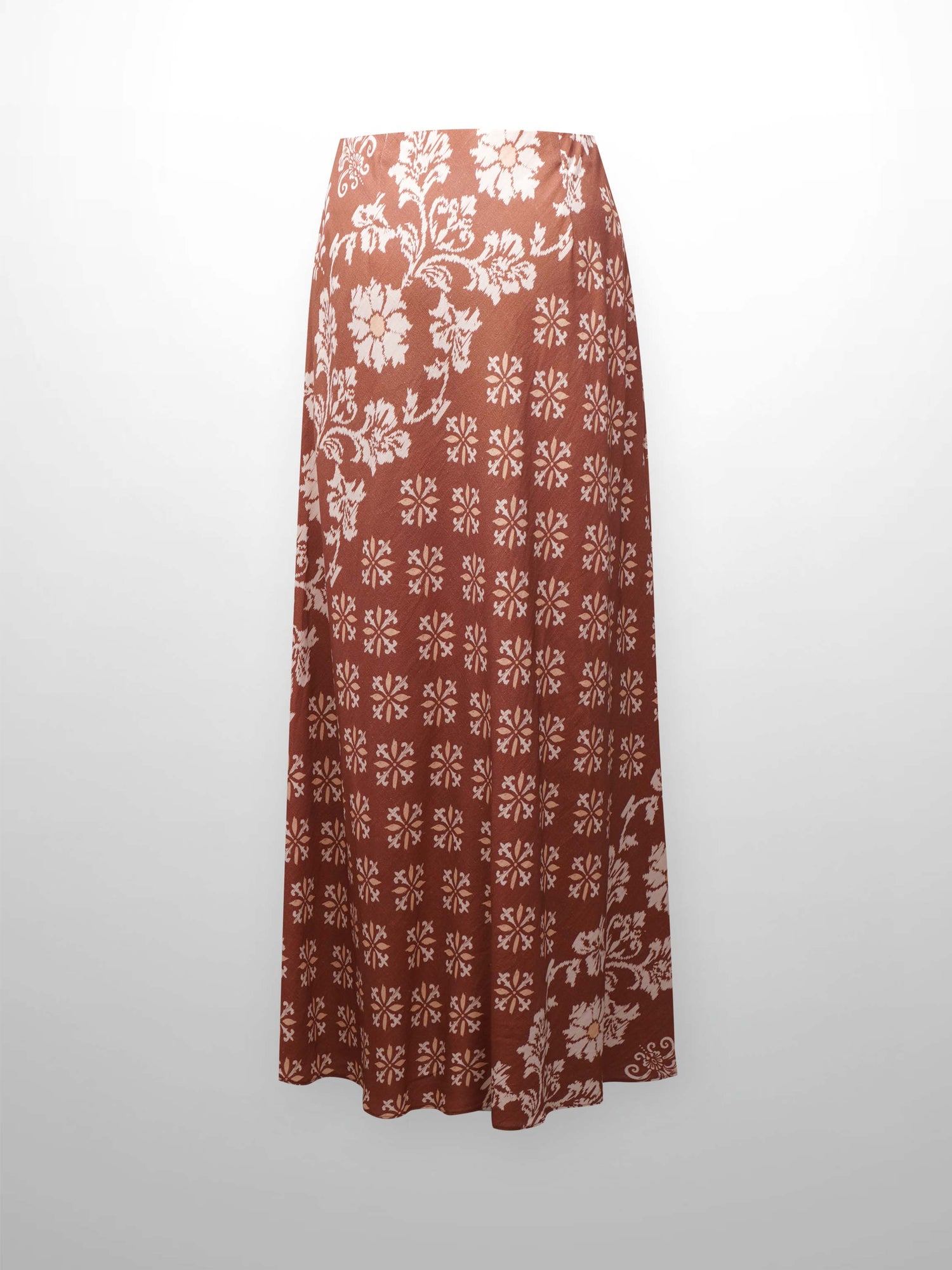 Printed Linen Blend Slip Skirt-Geo Medalion