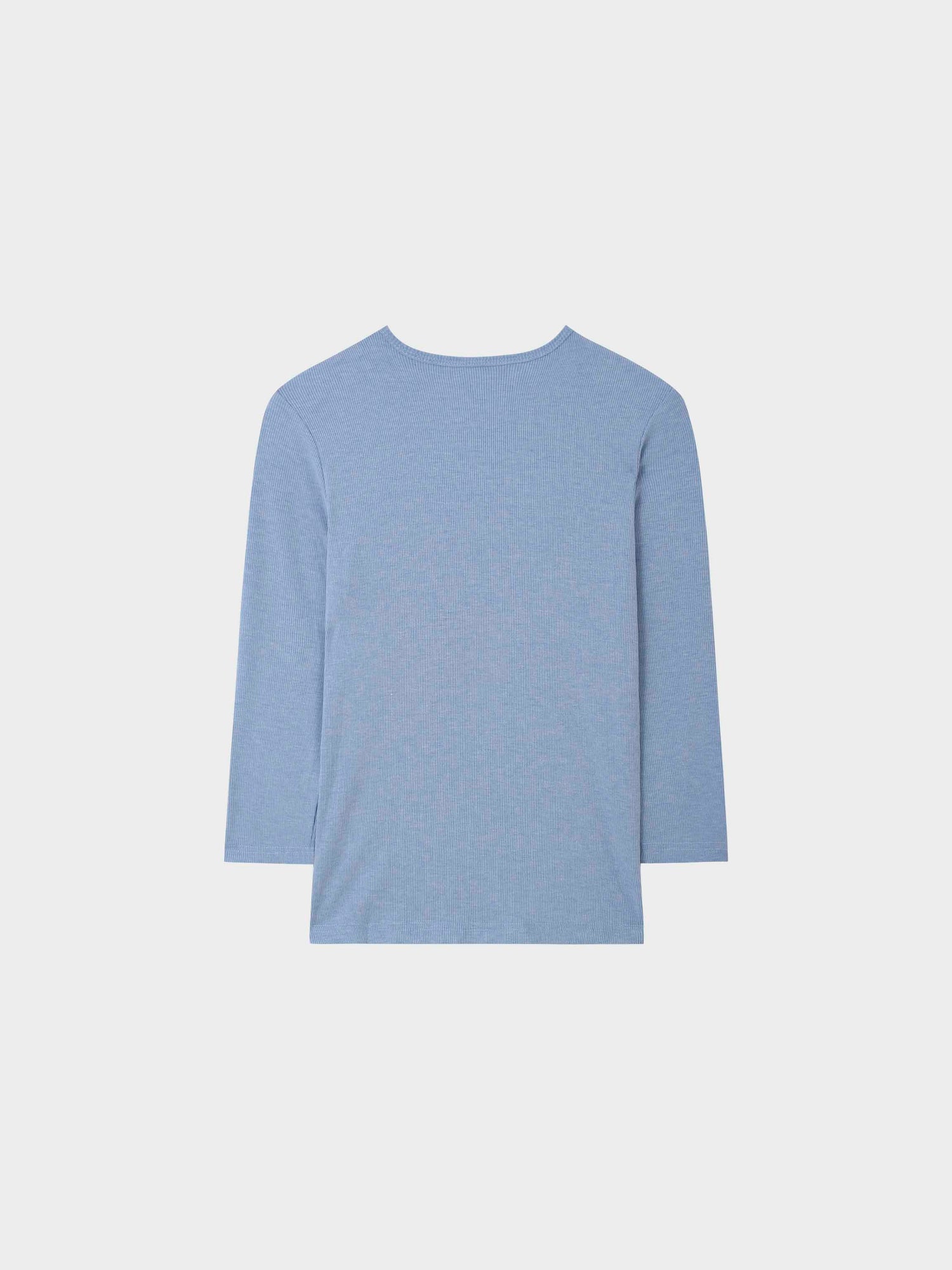 HIGH V RIBBED TEE - 3Q - LIGHT BLUE