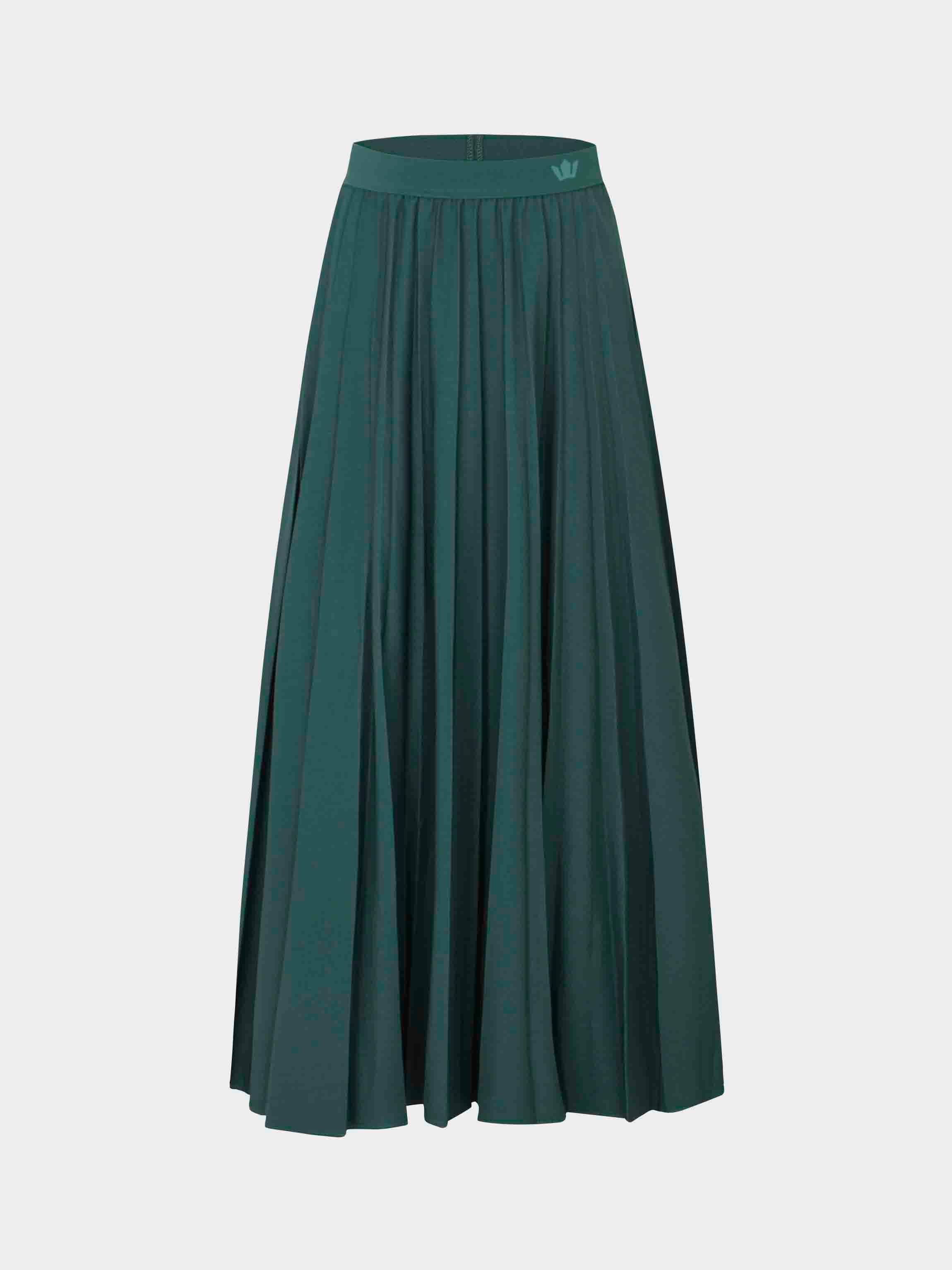 Pleated Skirt 37&quot;-Emerald Green