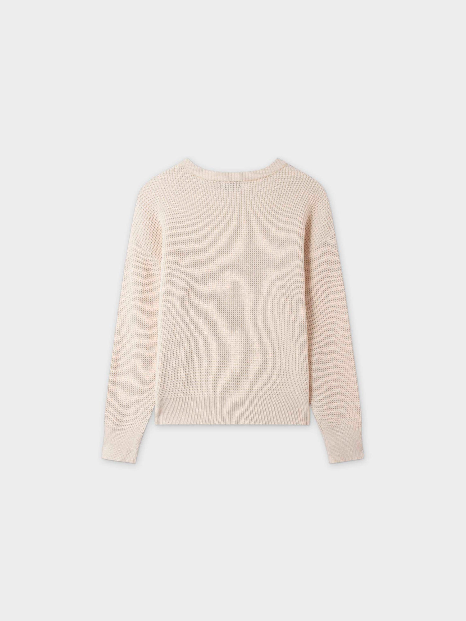 Chenille Waffle Sweater-Cream