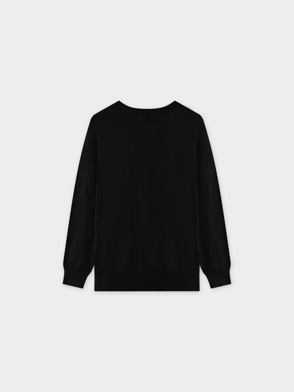 Oversized Lightweight Sweater-Black