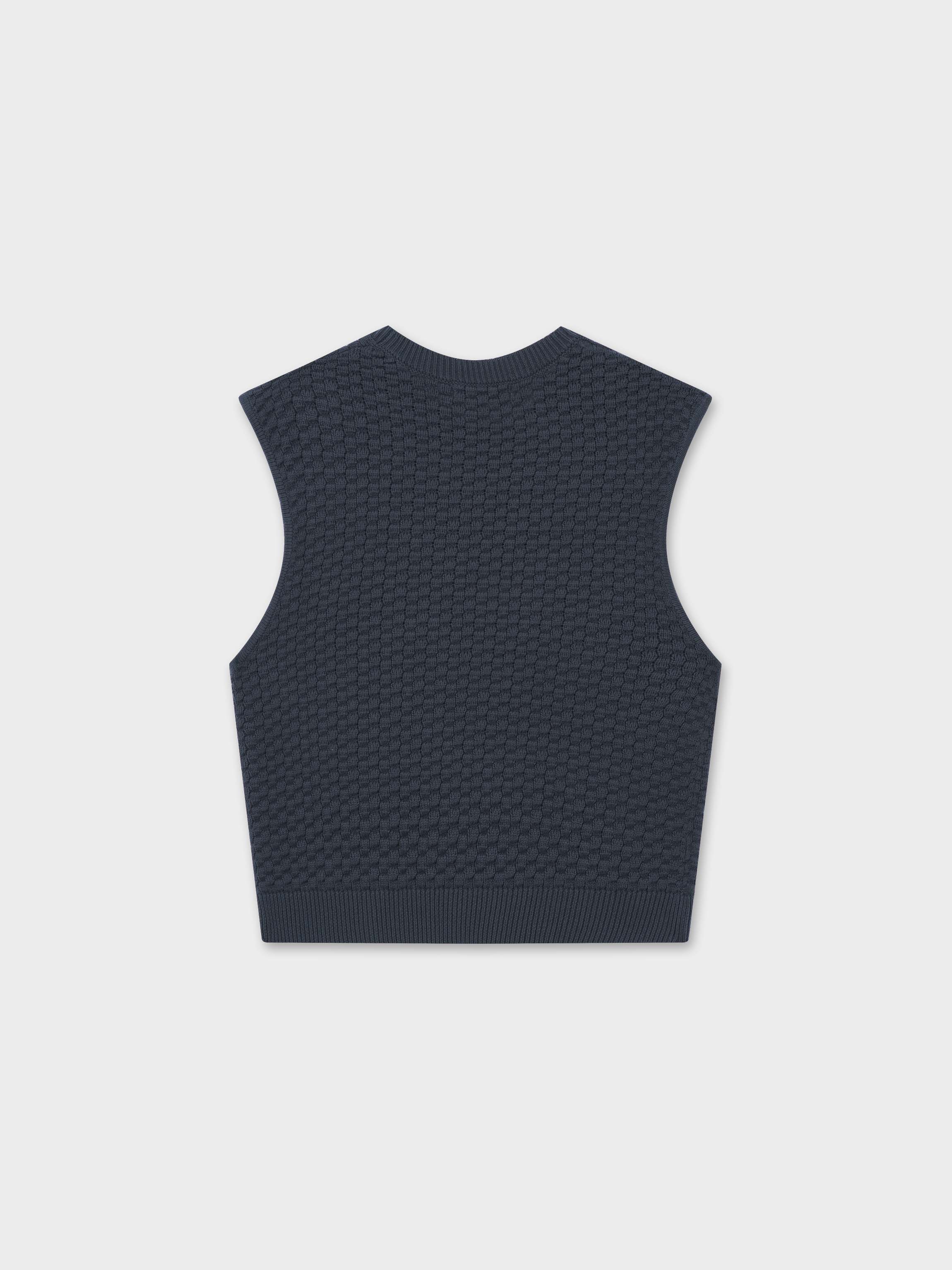 Box Weave Vest-Hunter Green