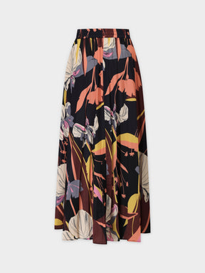 COVERED BAND PLEATED SKIRT 35"-TROPICAL FLORAL