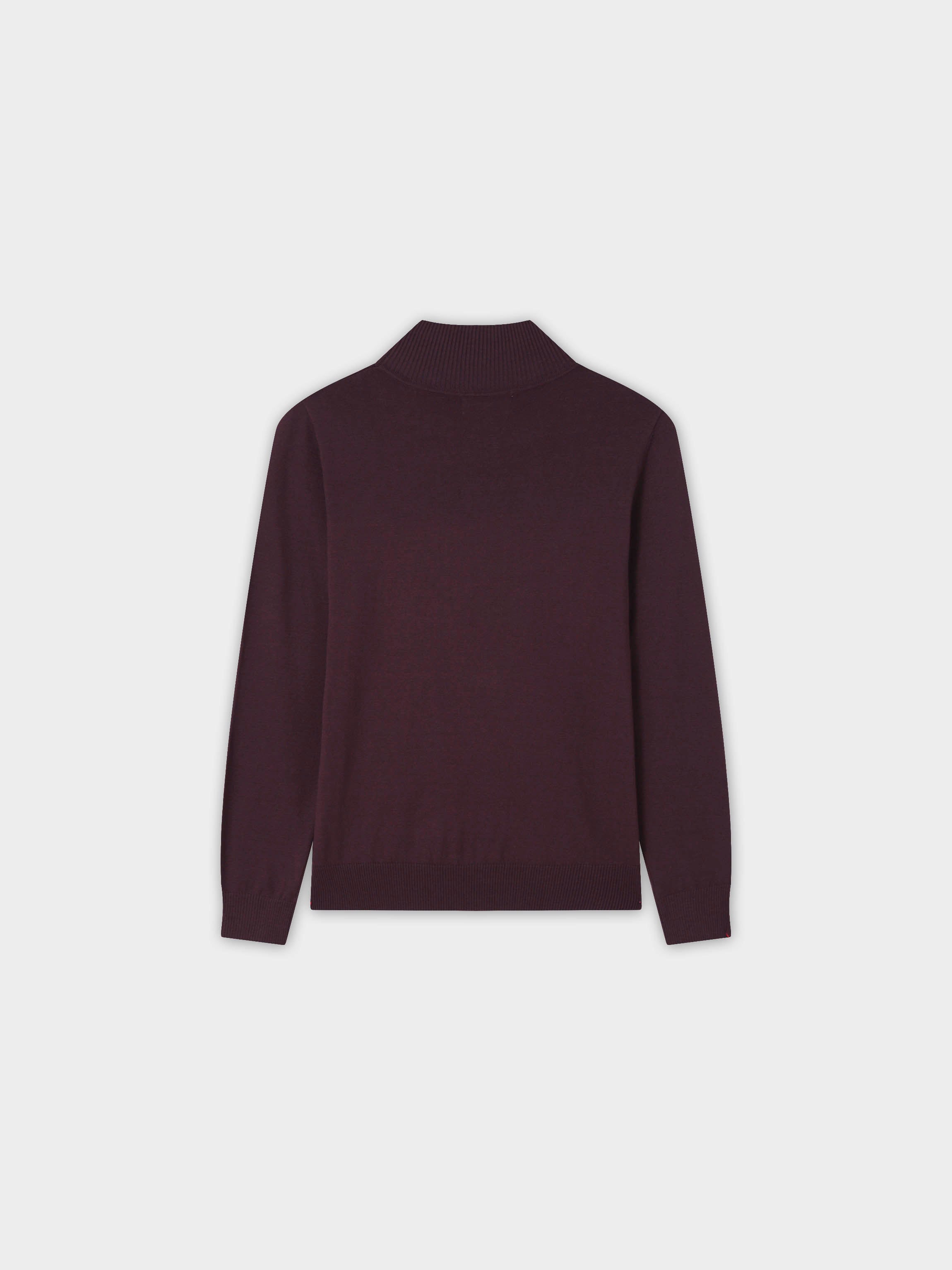 Beaded Turtleneck-Burgundy